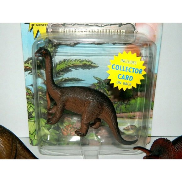 Lot 3 VTG 1988 FUNRISE Authentic Dinosaur Collection Plastic Figure BRONTOSAURUS - Picture 2 of 7